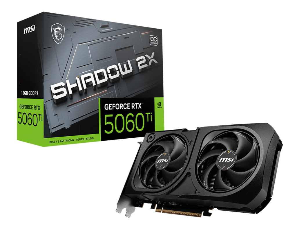 MSI GeForce RTX 5060 Ti 16G SHADOW 2X OC PLUS - Image 1