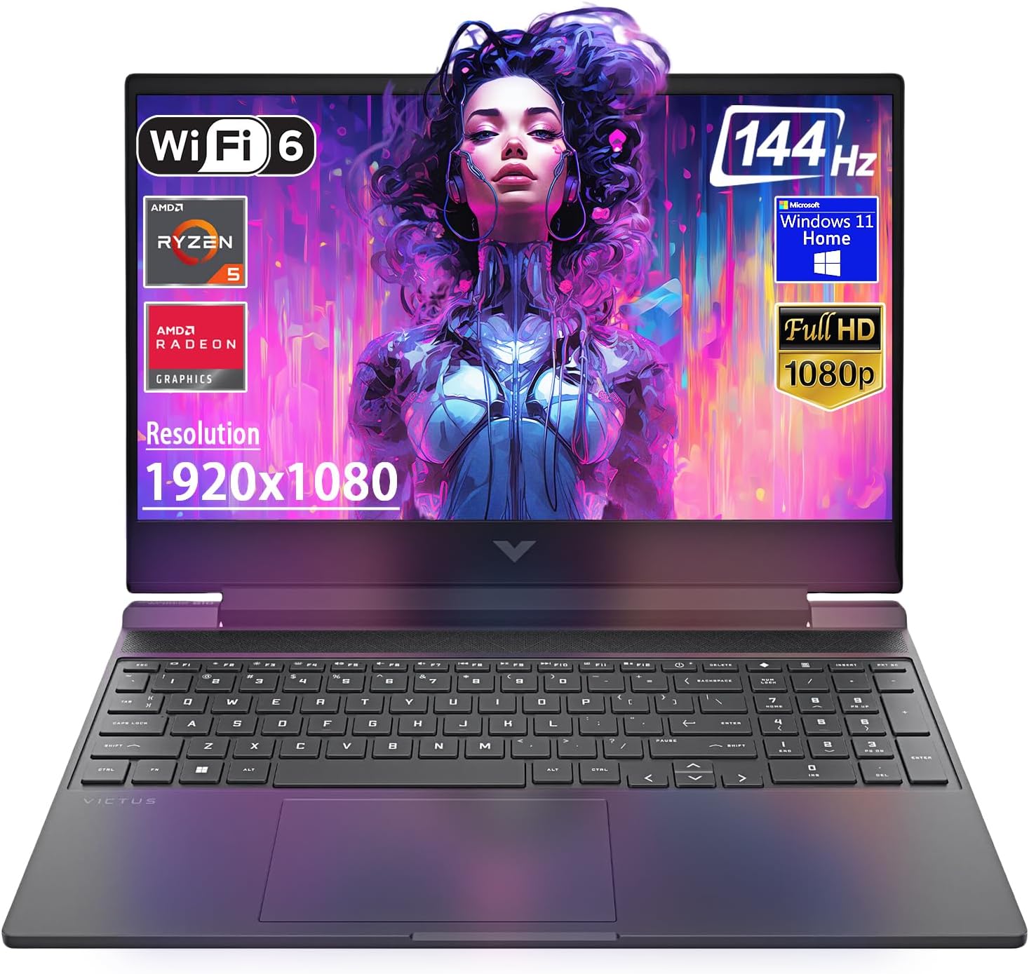 HP Victus 15.6’’ 144Hz (Ryzen 5-7535HS / 8 Go / 512 SSD / RX 6550M 4 Go) - Image 1